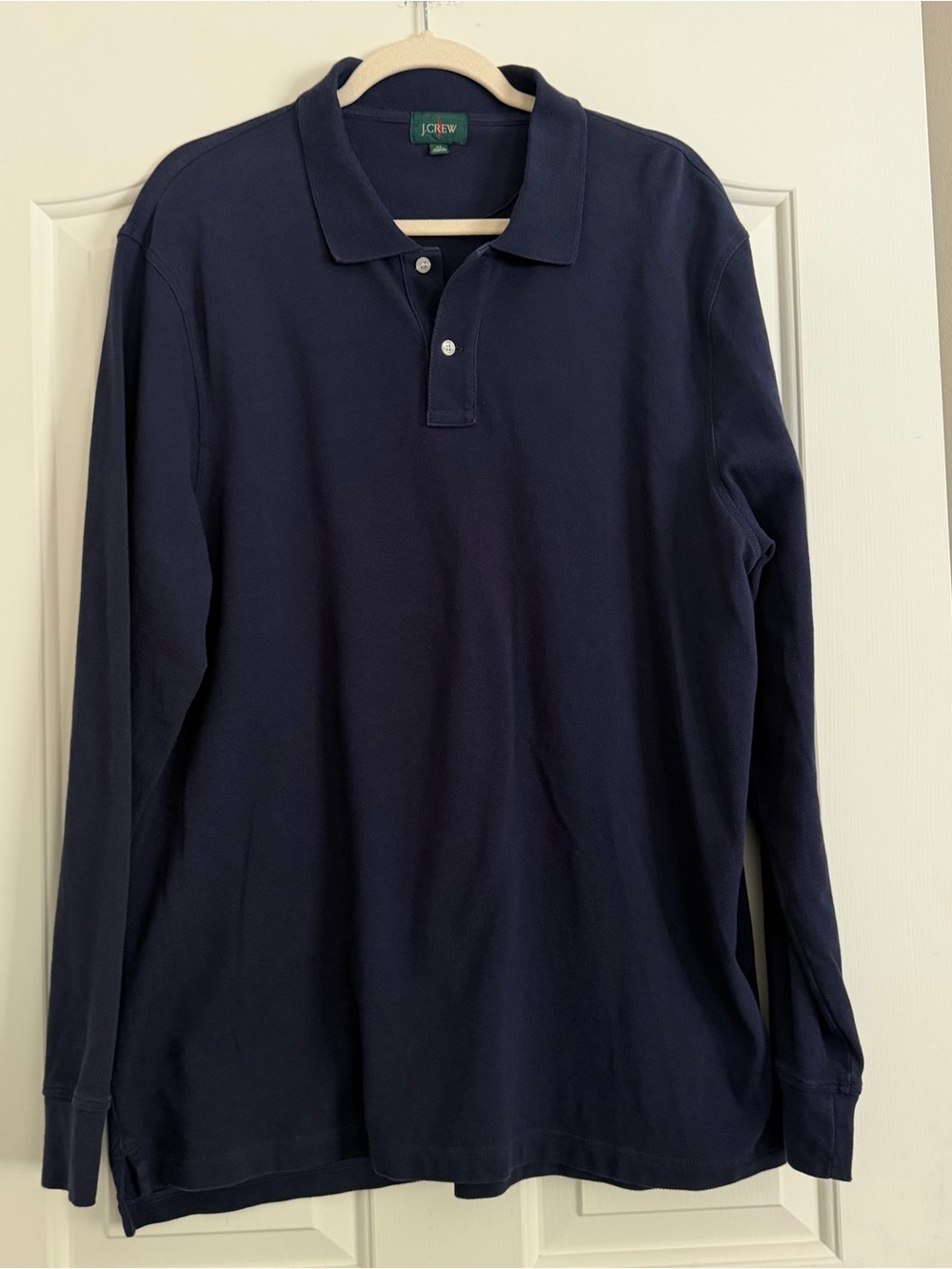 J.Crew Men’s 100% Cotton Long Sleeve Polo Navy Heritage Label XL